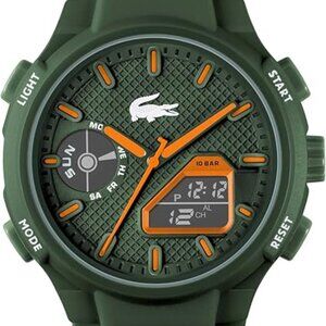 Lacoste LC33 Analog and Digital Green Silicone Strap Men Watch 45mm 2011367  NEW